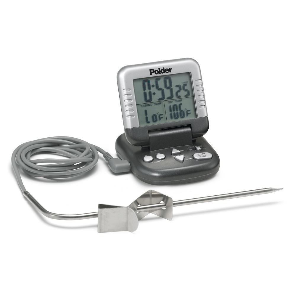 Polder Digital In Oven Cooking Thermometer And Timer Thm 362 86rm The Home Depot