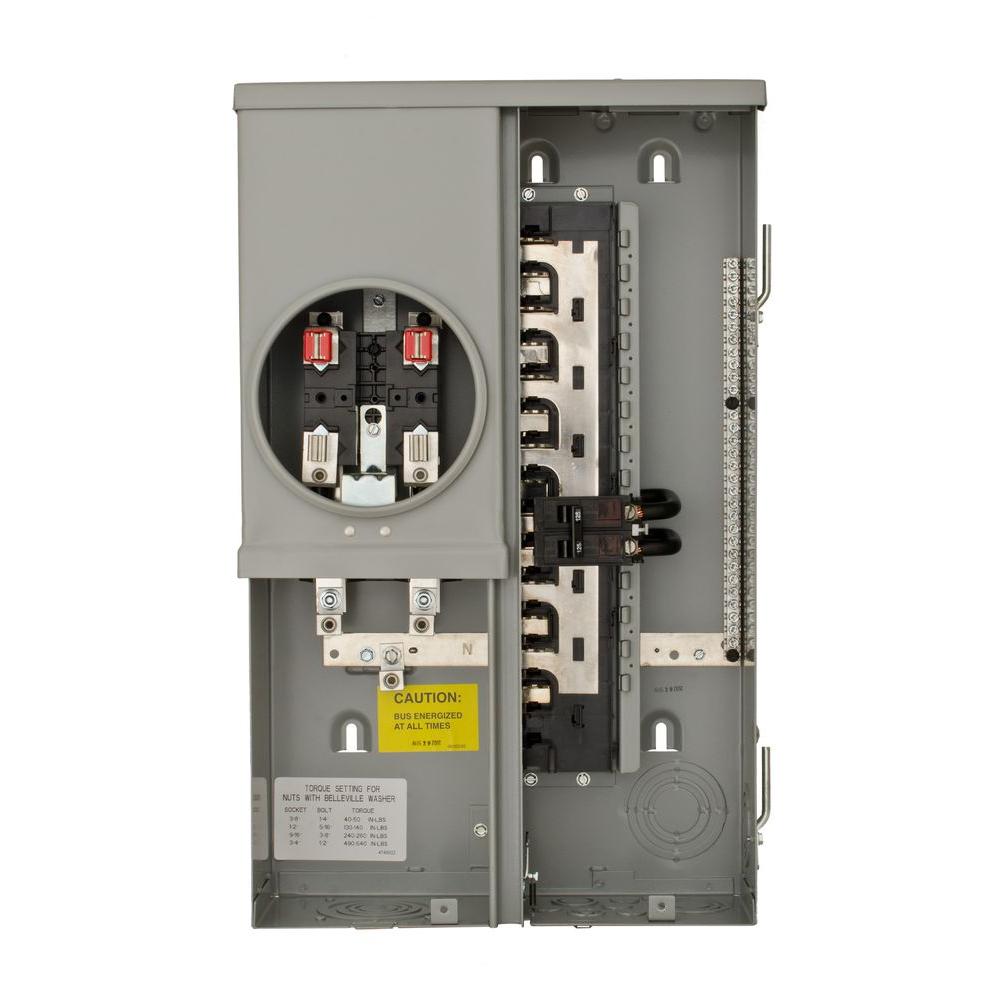 Siemens 125 Amp 12-Space 24-Circuit Overhead/Underground Flush Meter Combo Load