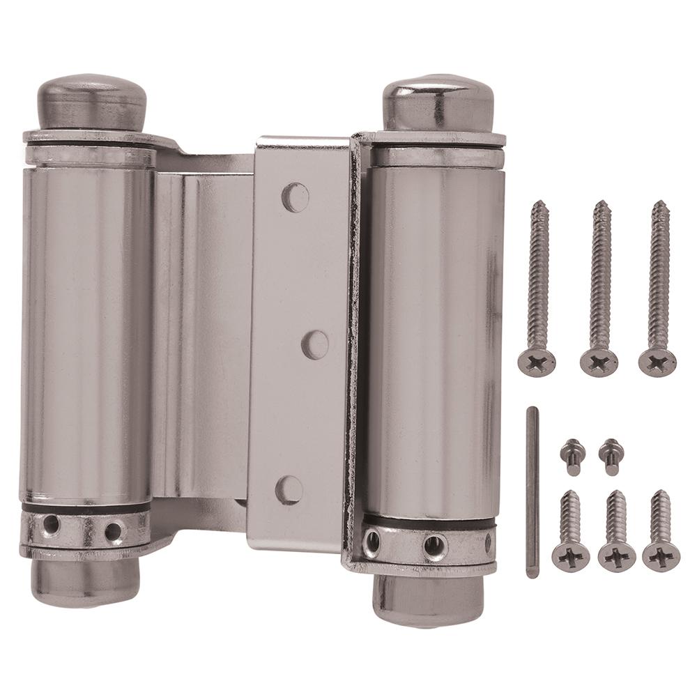 Everbilt 3 In X 3 In Satin Nickel Double Action Spring Door Hinge