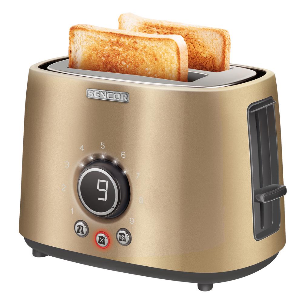 Sencor 2Slice Champagne Long Slot Toaster with RackSTS6057CH The
