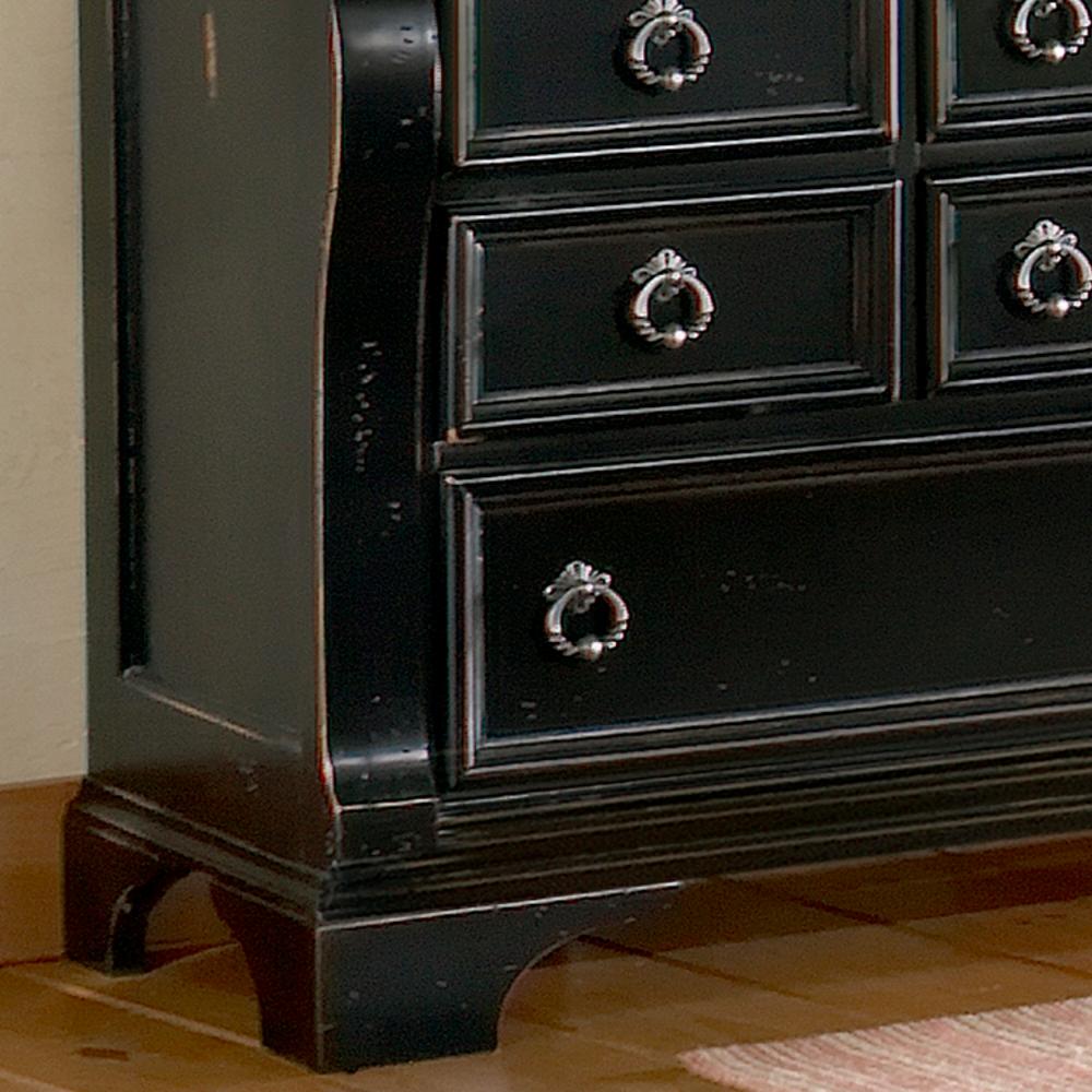 American Woodcrafters Heirloom 10 Drawer Distressed Black Dresser