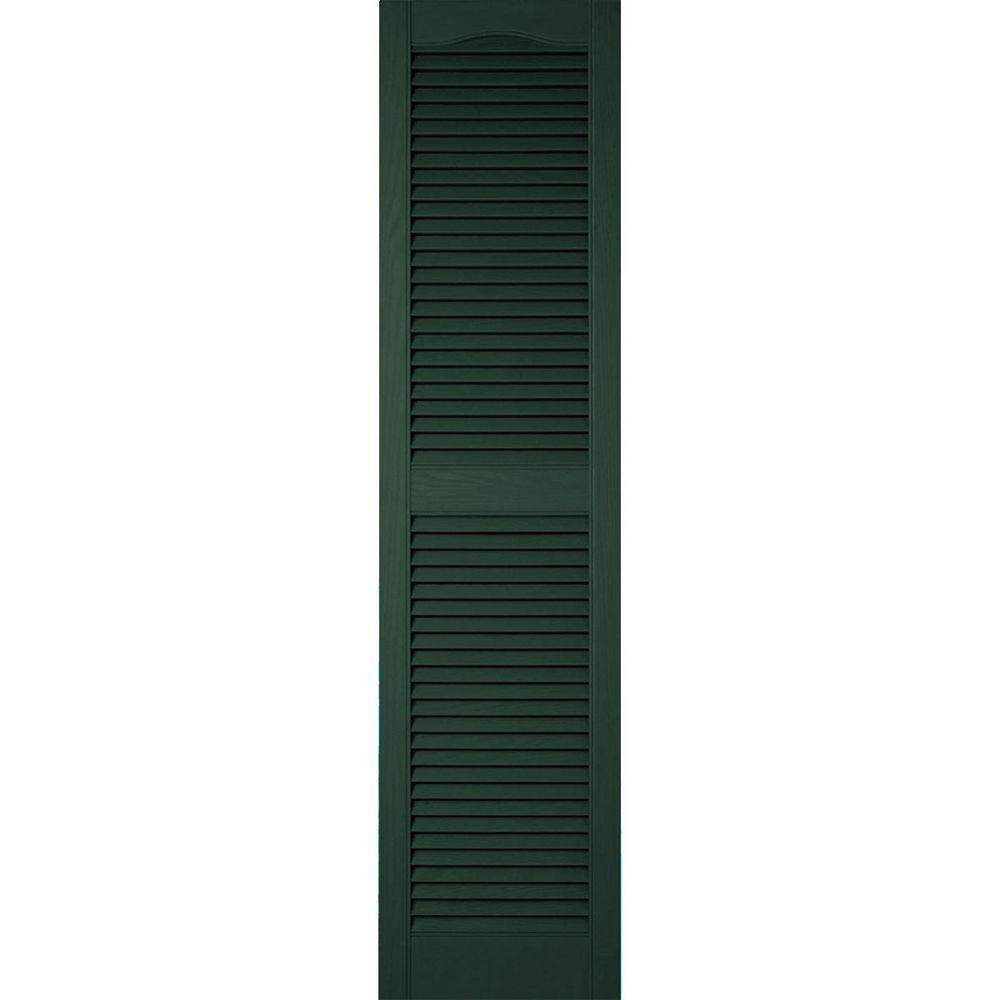 Ekena Millwork LL1S14X07200MG Lifetime Vinyl Standard Cathedral Top Center Mullion with Open Louver Shutters Midnight Green 14 1//2 x 72