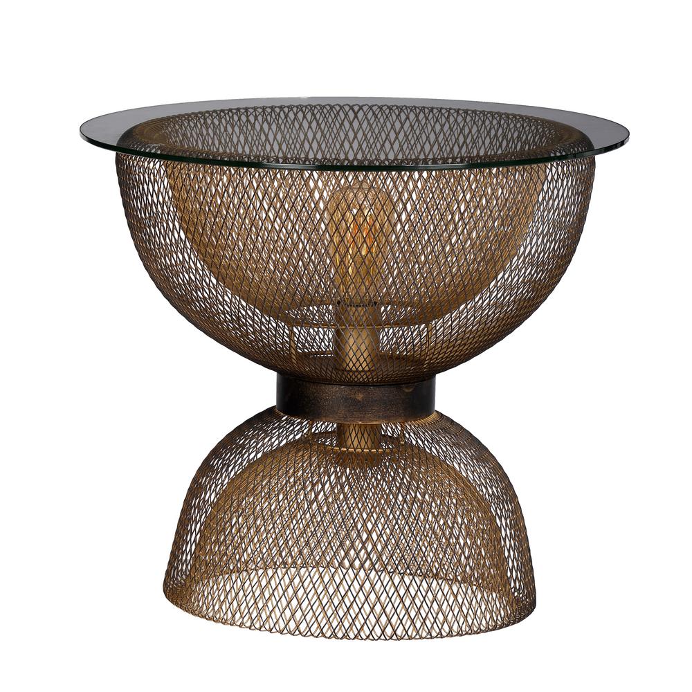 Modern Antique Gold And Black Round Side Table