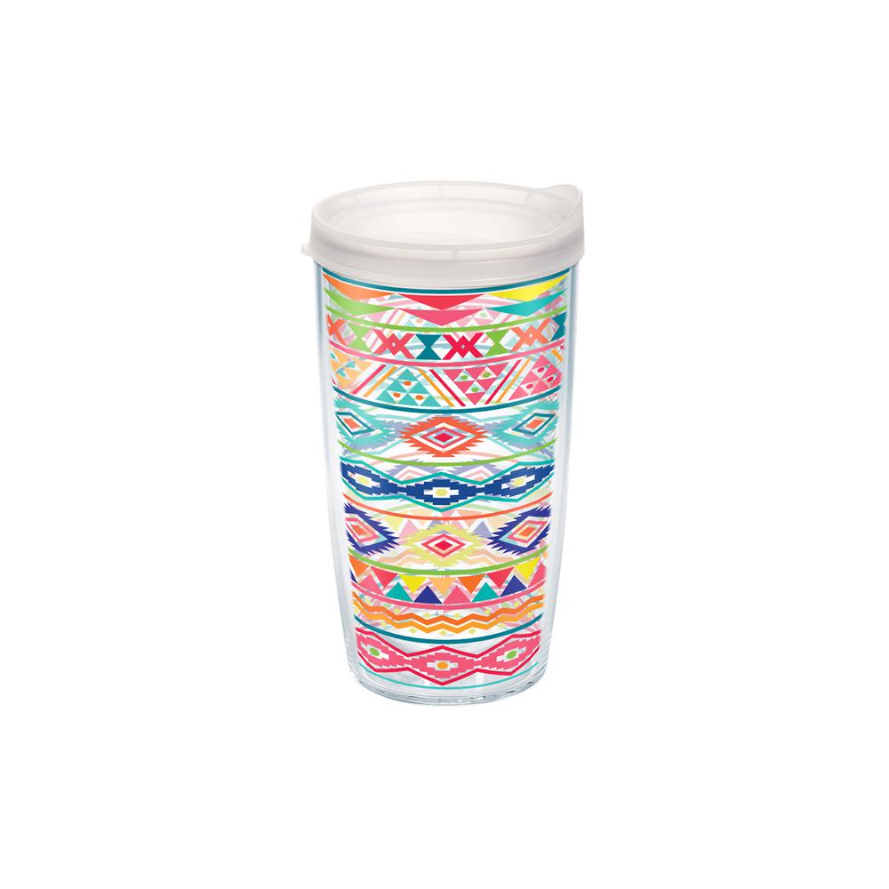 Tervis Bright Aztec Pattern 16 Oz Double Walled Insulated Tumbler Tervis Bright Aztec Pattern 16 Oz Double Walled Insulated Tumbler With Travel Lid