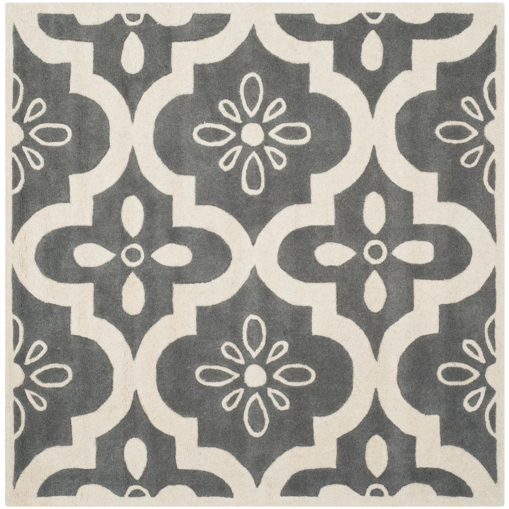 safavieh chatham dark gray ivory area ru