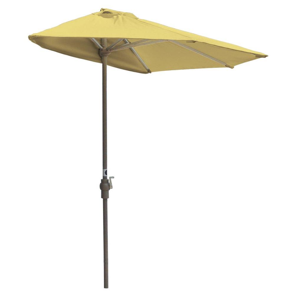 Blue Star Group Off The Wall Brella 9 Ft Patio Half Umbrella In Yellow Sunbrella Otwb 9sy The Home Depot