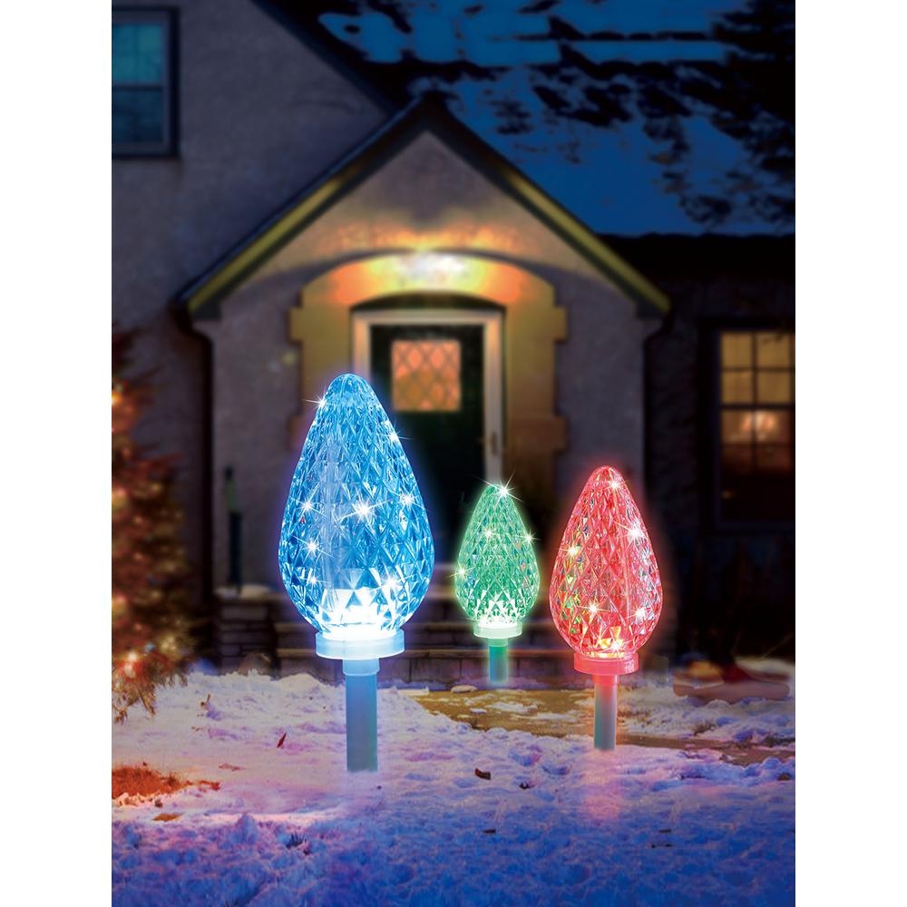 PATHWAY MARKERS Christmas Decorations Yard Garden Outdoor Lawn Stake 3