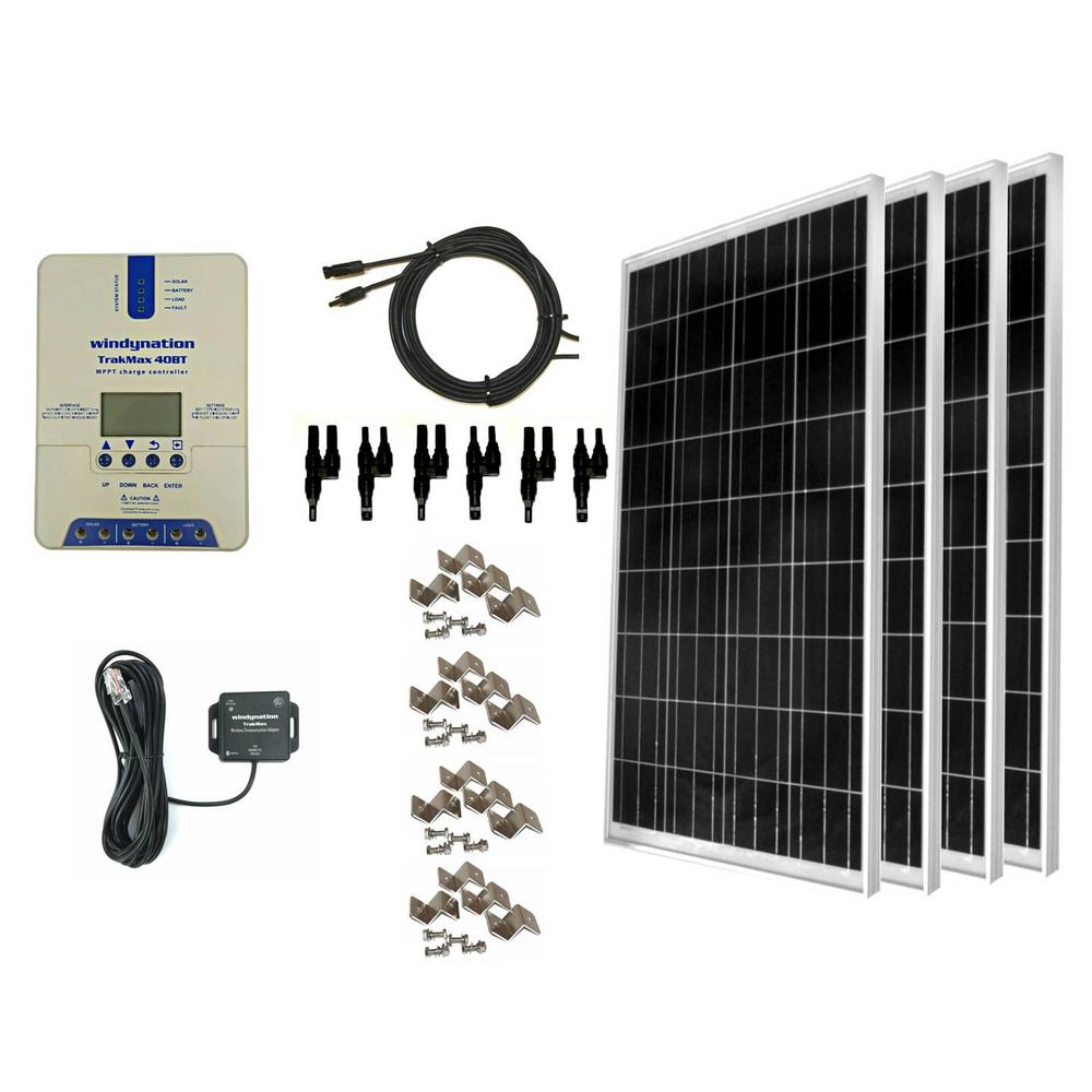 WindyNation 400-Watt Off-Grid Polycrystalline Solar Panel Kit with ...