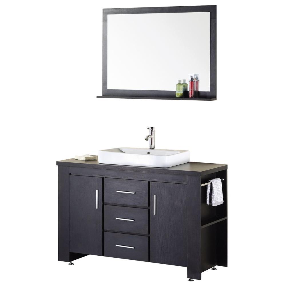 Design Element Washington 48 in. W x 22 in. D Vanity in Espresso with
