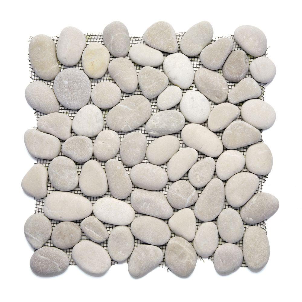 Black Natural River Rock Mosaic Stone Pebble Tile 30 sq ft