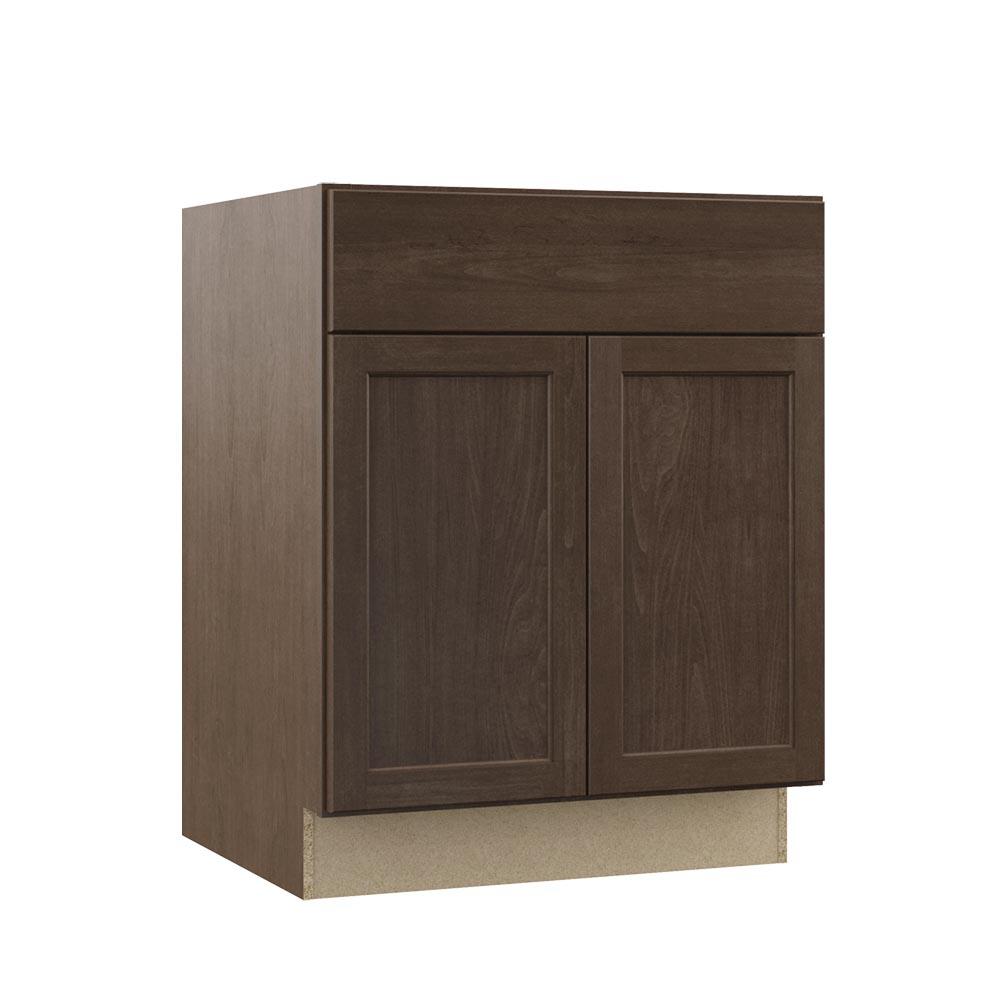 Hampton Bay Shaker Assembled 27x34.5x24 in. Base Kitchen Cabinet with ...