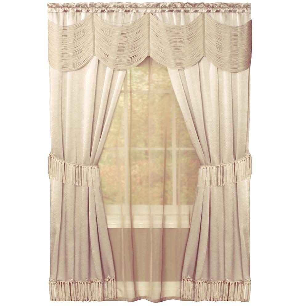 Achim Sheer Halley Ivory Window Curtain Set 56 In W X 84 In L