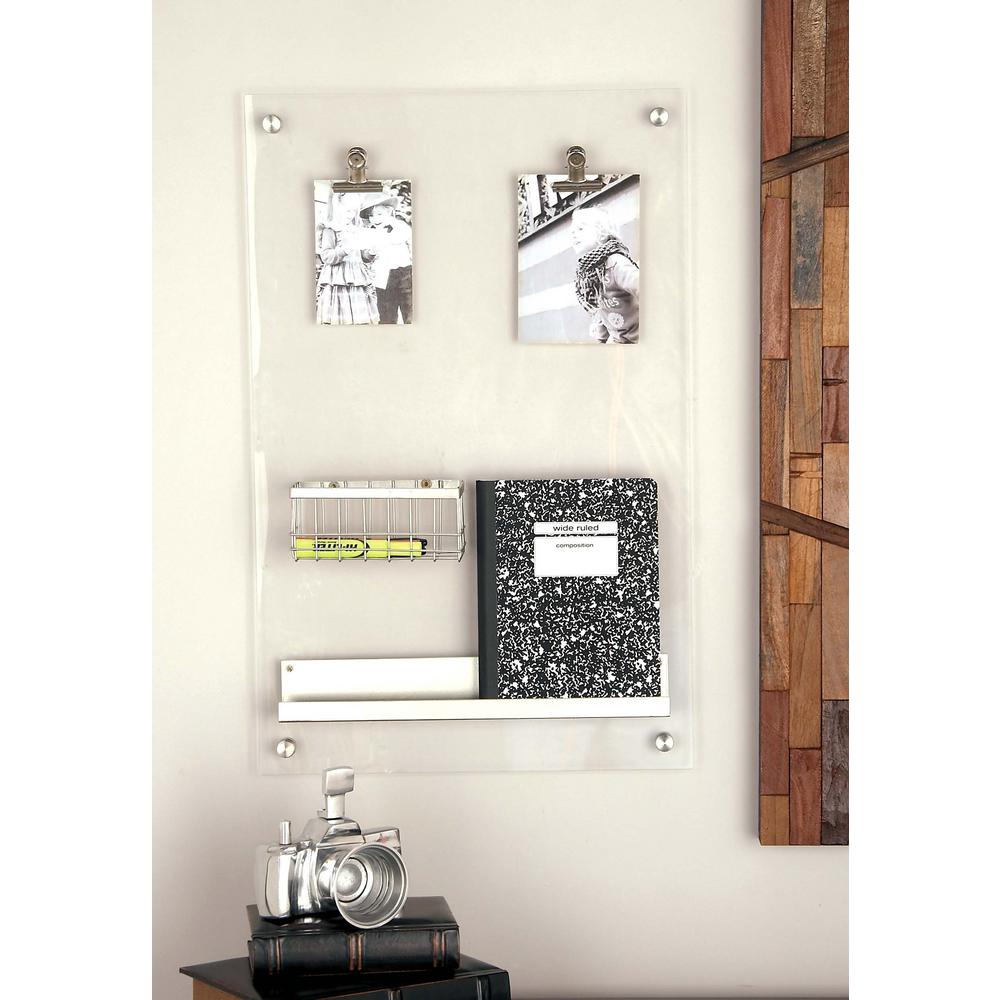 Litton Lane Silver Acrylic Memo Board 56993 The Home Depot