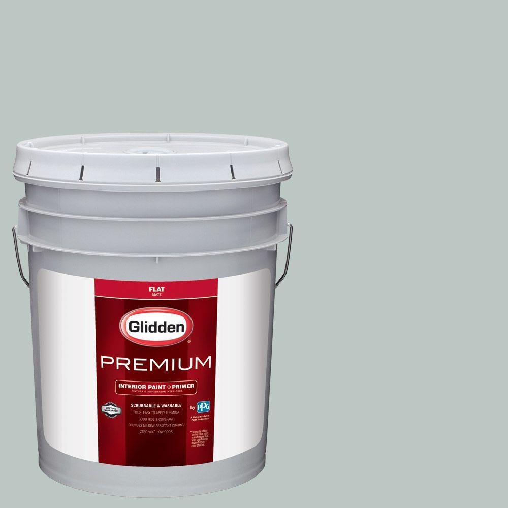 Glidden Premium 5 Gal Hdgcn19 Icy Teal Flat Interior Paint With Hdgcn19 Icy Teal Flat Interior Paint With Primer