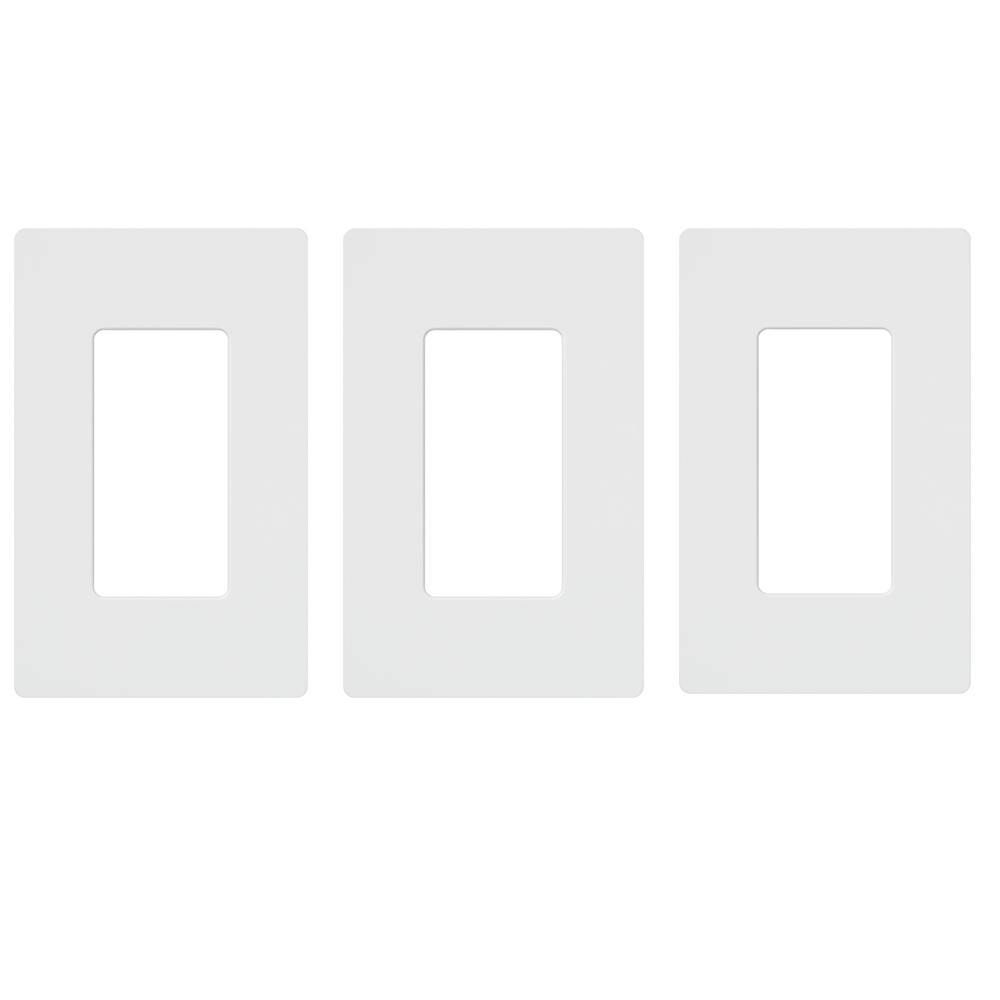 Lutron Claro 1-Gang Wallplate, White (3-Pack) by Lutron