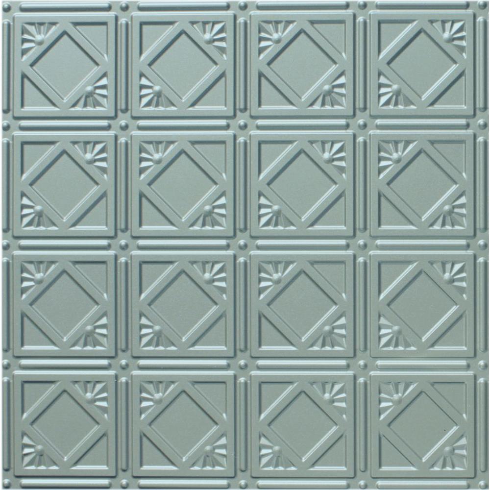 Global Specialty Products Dimensions 2 Ft X 2 Ft Nickel Tin Ceiling Tile For Refacing In T Grid Systems