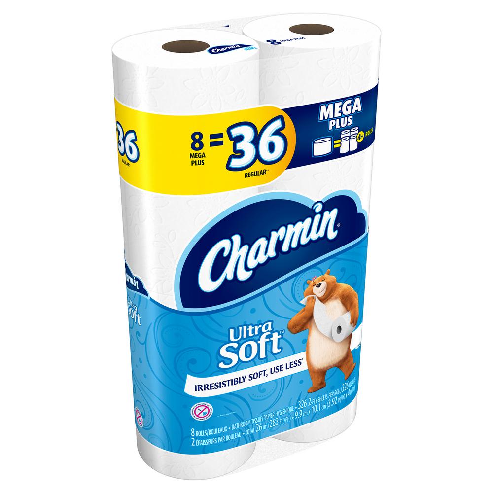 Charmin Ultra Soft Toilet Paper 8 Mega Plus Rolls