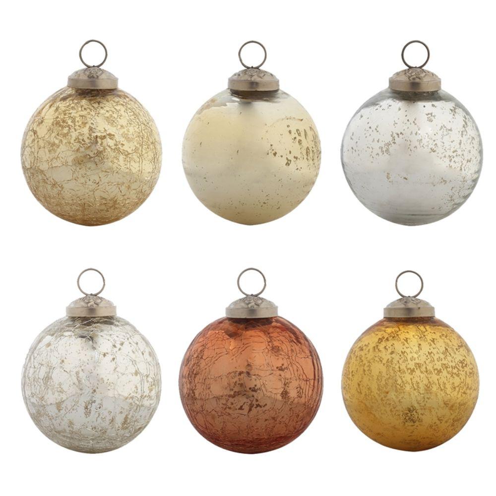 3'' Christmas Chic Round Ornament, Set of 6, Golden Collection