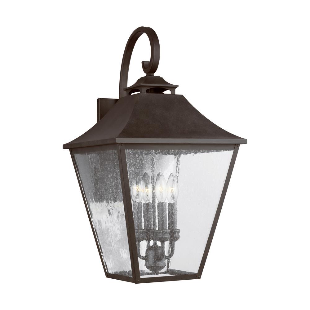 Feiss Galena 25 in. 4Light Sable Outdoor Wall Lantern Sconce