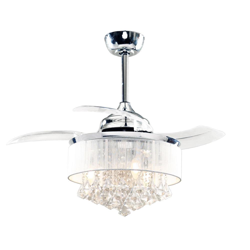 Parrot Uncle Broxburne 36 In Indoor Chrome Downrod Mount Retractable Crystal Chandelier Ceiling Fan With Light And Remote Control F3502110v The Home Depot - Chandelier And Fan Together Parrot Uncle Broxburne 36 In Indoor Chrome Downrod Mount Retractable Crystal Chandelier Ceiling Fan With Light And Remote Control F3502110v The Home Depot - Chandelier And Fan Together