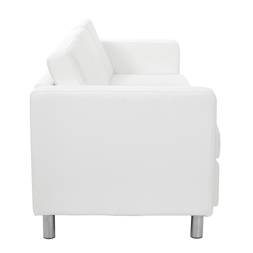 Osp Home Furnishings Pacific Dillon Snow Vinyl Sofa Couch With Box