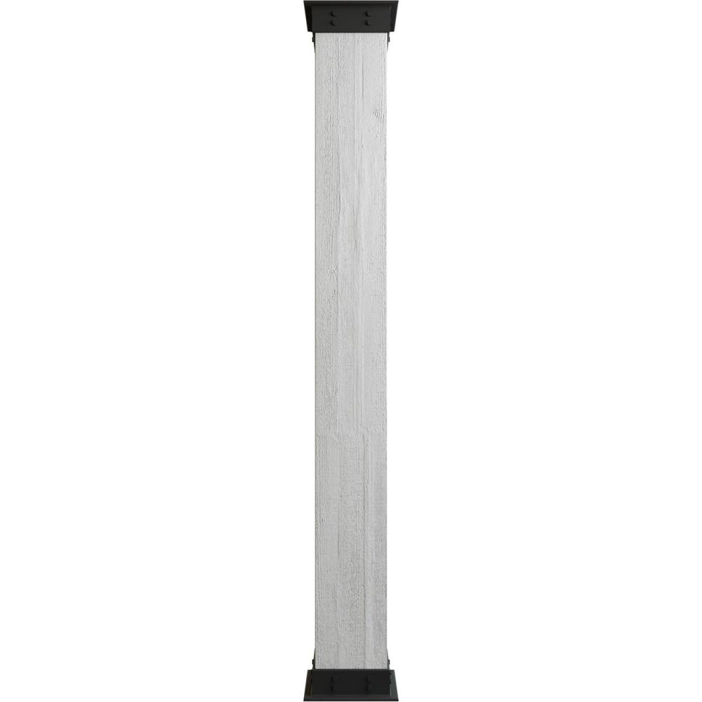 Ekena Millwork 12 In X 12 Ft Rough Sawn Endurathane Faux Wood Non Tapered Square Column Wrap With Faux Iron Capital And Base Colurs12x144iruf The Home Depot