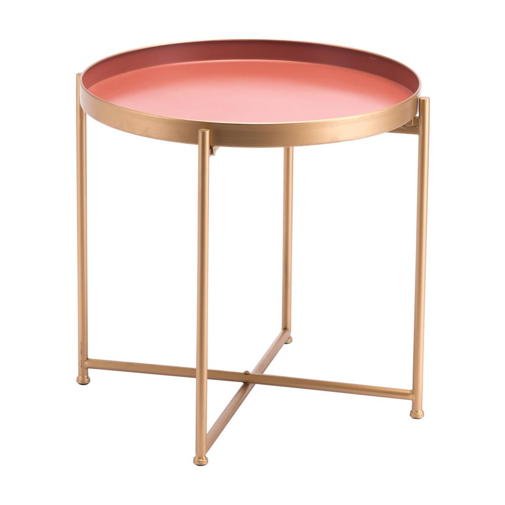 Zuo Red Pink Short End Table A11512 The Home Depot