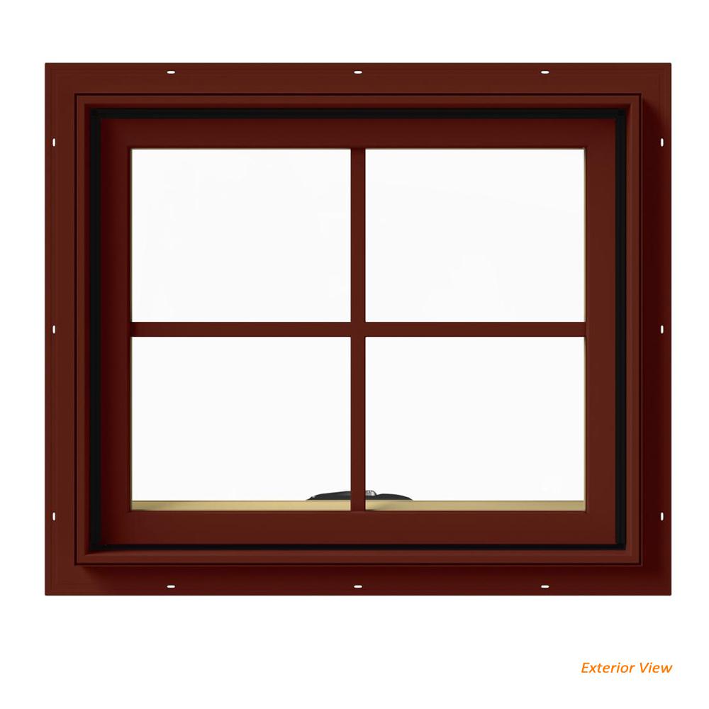 JELD WEN 24 In X 20 In W 2500 Series Red Painted Clad Wood Awning