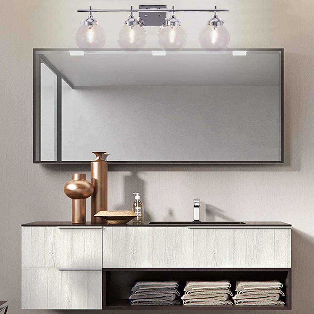 Vanity Art Farmhouse Vintage 4Light Modern Globe Vanity Light