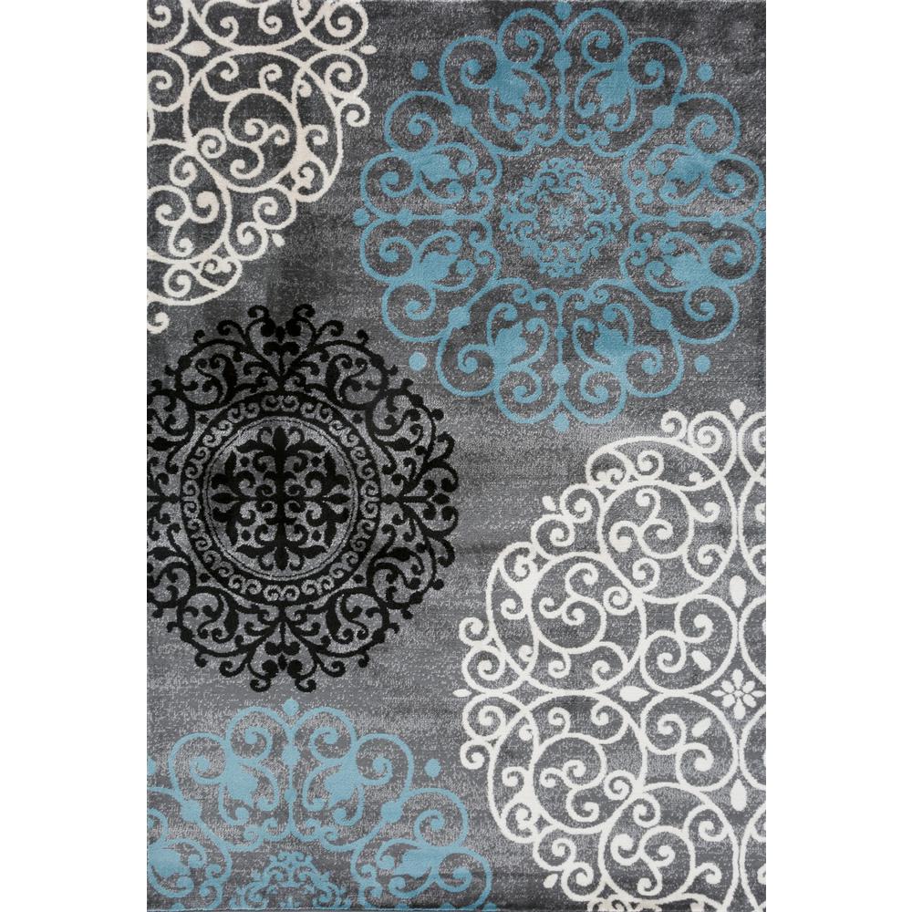 Contemporary Modern Floral Gray 7'10"x10' Indoor Area Rug303 Gry 8x10