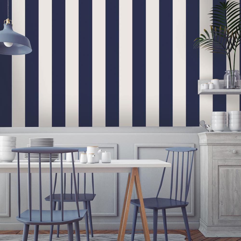 Tempaper Mini Stripes Navy SelfAdhesive Removable WallpaperST605