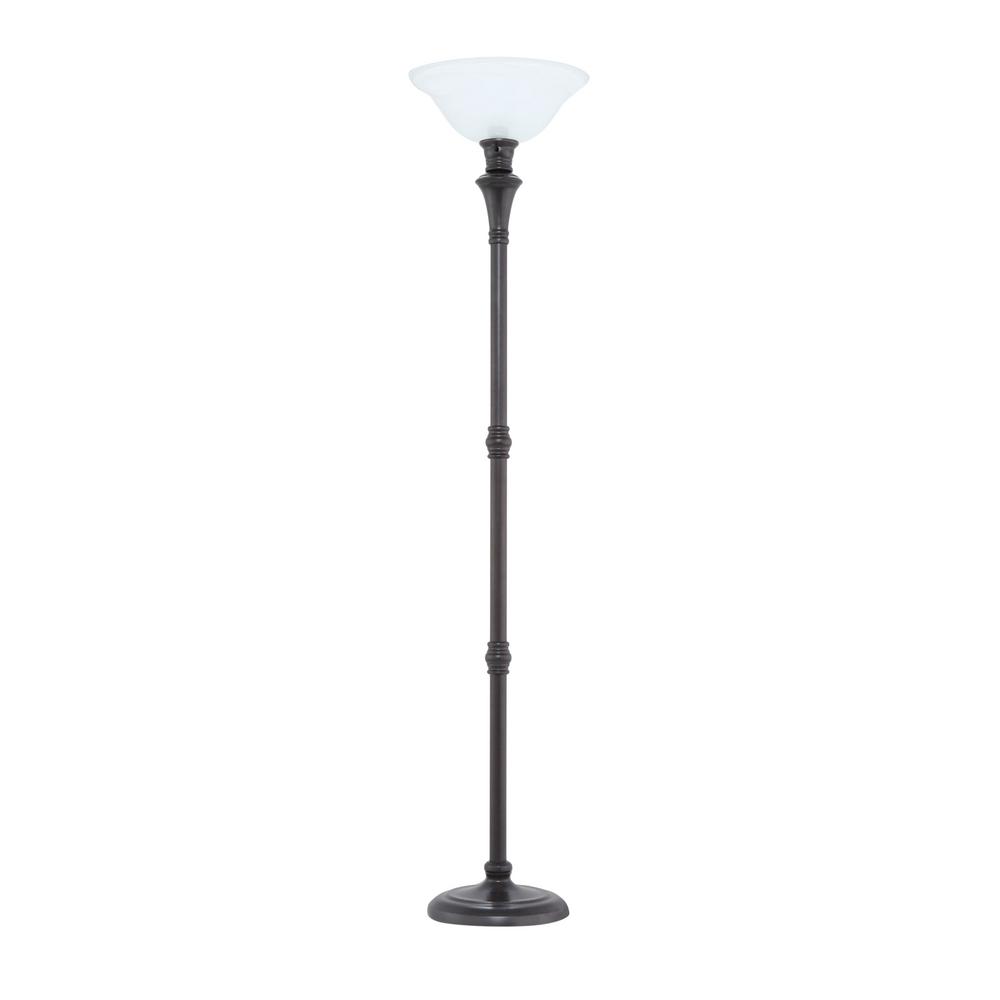 Hampton Bay 72 75 In Bronze Floor Lamp With White Alabaster Shade Hampton Bay 72 75 In Bronze Floor Lamp