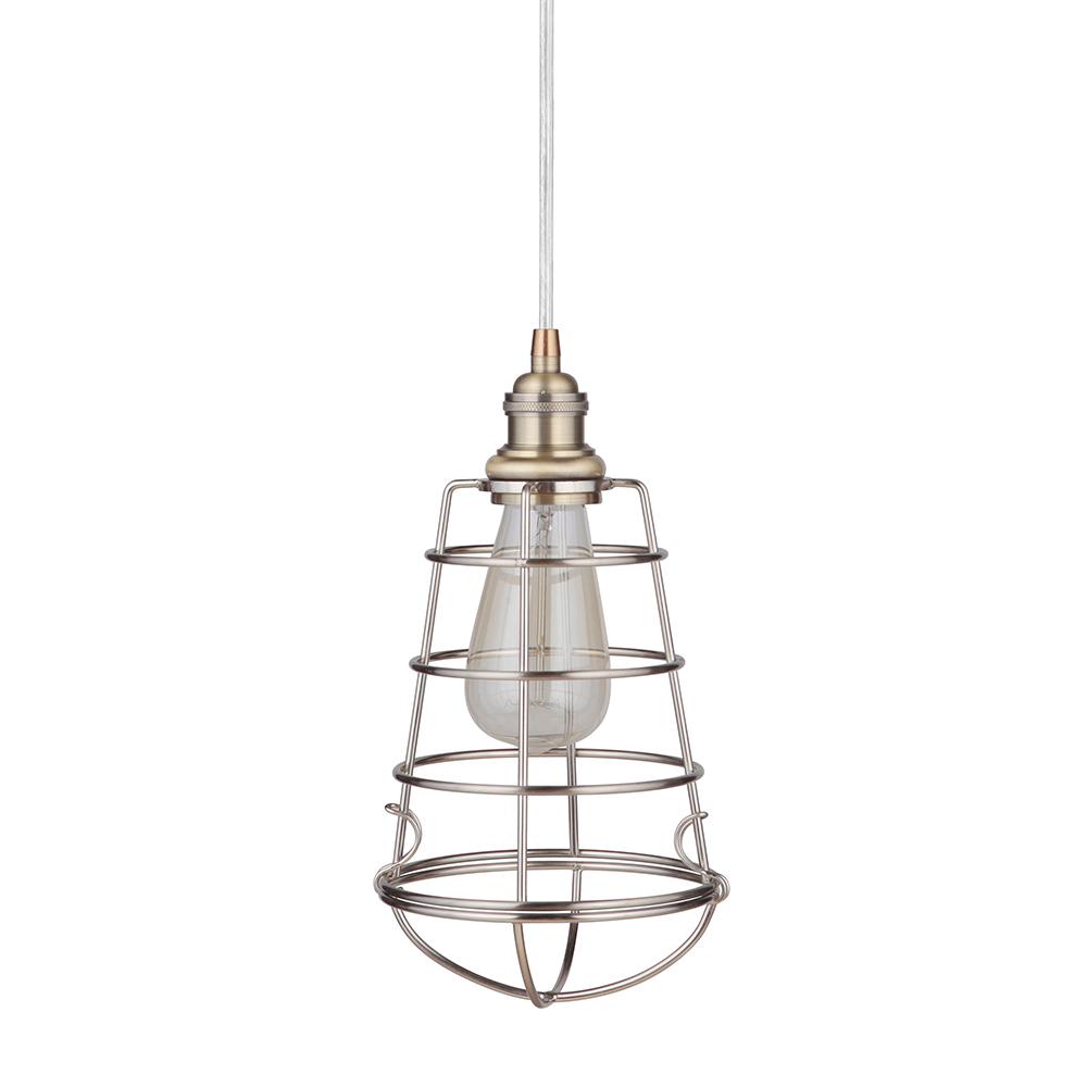 Worth Home Products Instant Pendant 1-Light Brushed Nickel Recessed ...