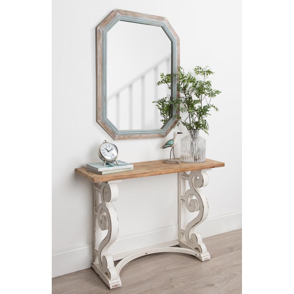 Kate And Laurel Palmer Octagon Blue Wall Mirror 214383 The Home Laurel Palmer Octagon Blue Wall Mirror