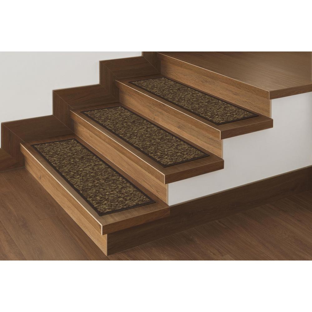 Ottomanson Escalier Collection Brown 8 In X 26 In Rubber Back