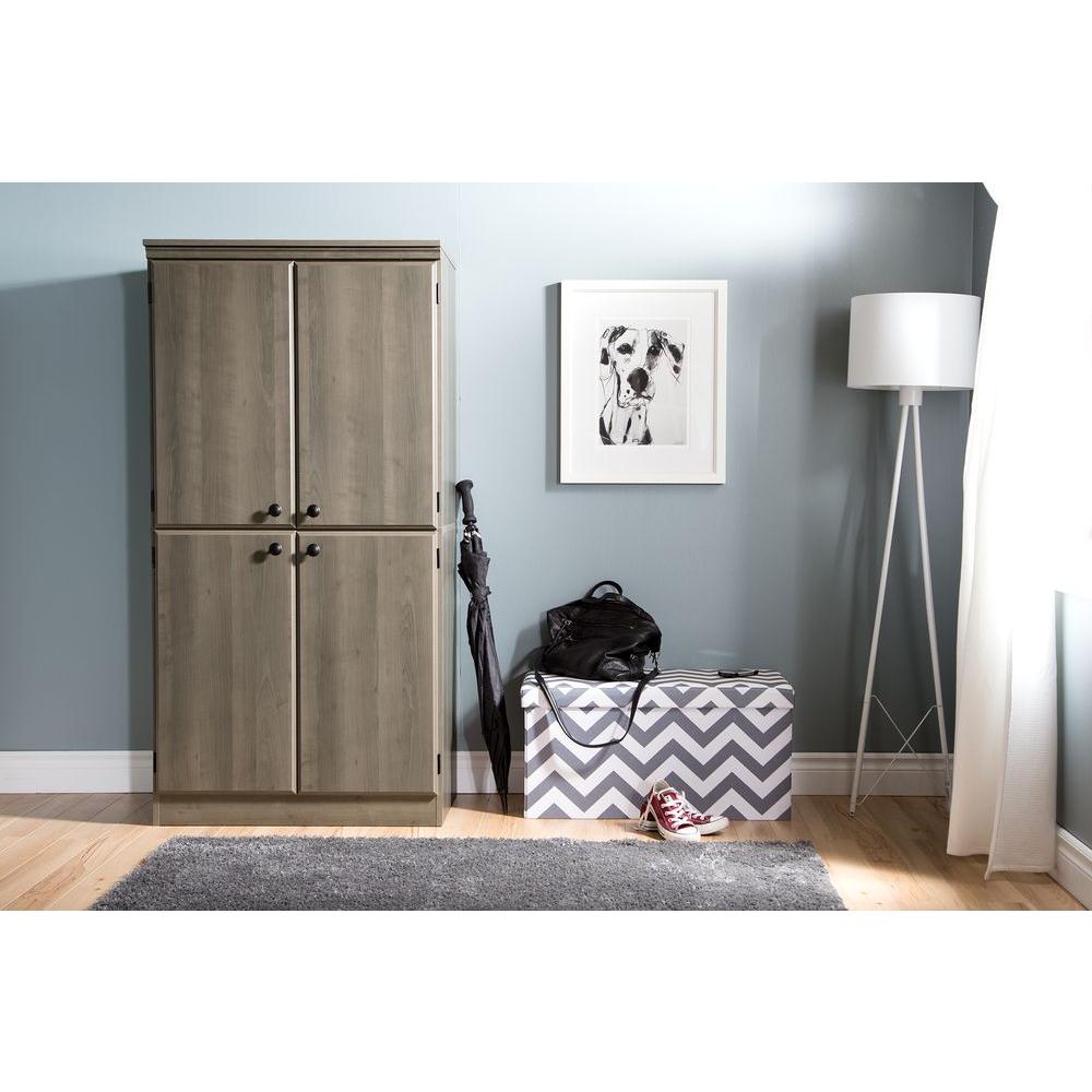 South Shore Morgan Gray Maple Storage Cabinet 9054971 The Home Depot