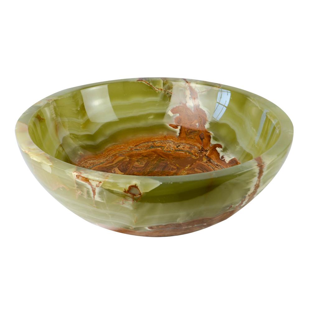 Round Onyx Stone Vessel Sink in Dark GreenSNKRDGAS The Home Depot