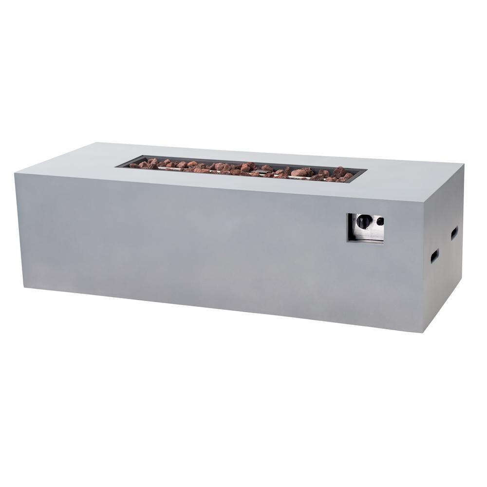 Sunjoy Aristotle 60 In X 18 In Rectangular Concrete Propane Fire