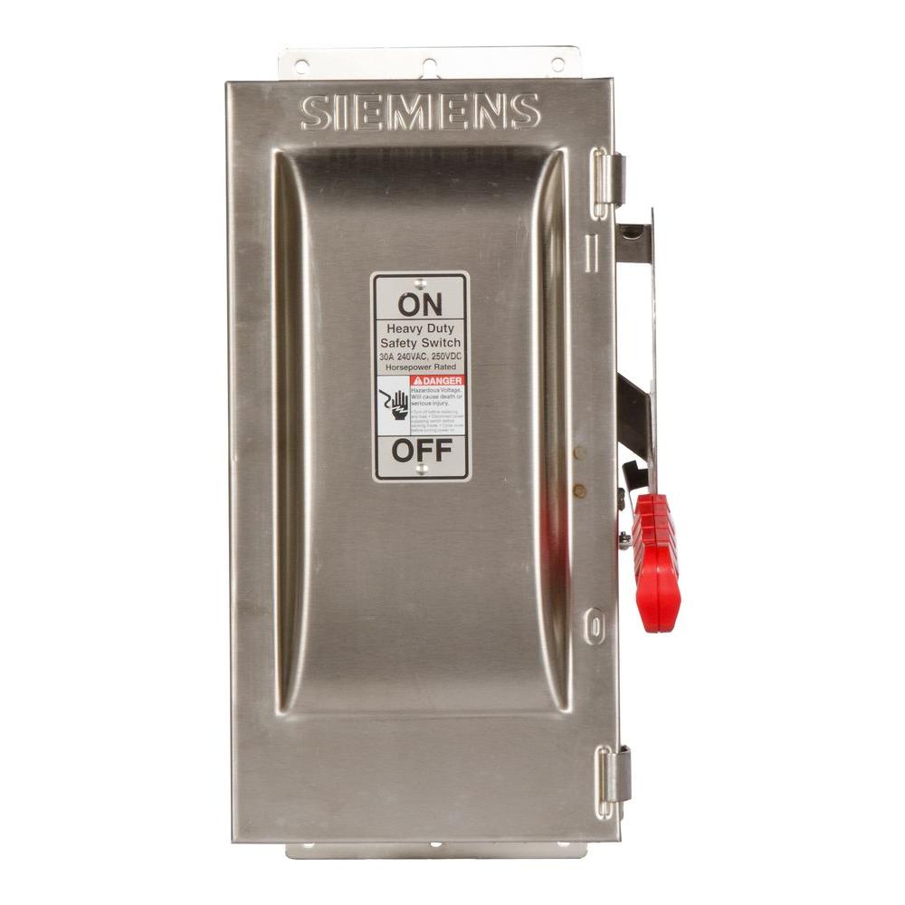 UPC 783643150898 product image for Siemens Heavy Duty 30 Amp 240-Volt 2-Pole Type 4X Fusible Safety Switch | upcitemdb.com