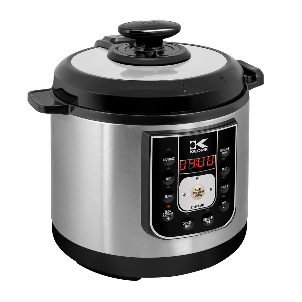KALORIK Perfect Sear 6.25 Qt. Black Stainless Steel Electric Pressure
