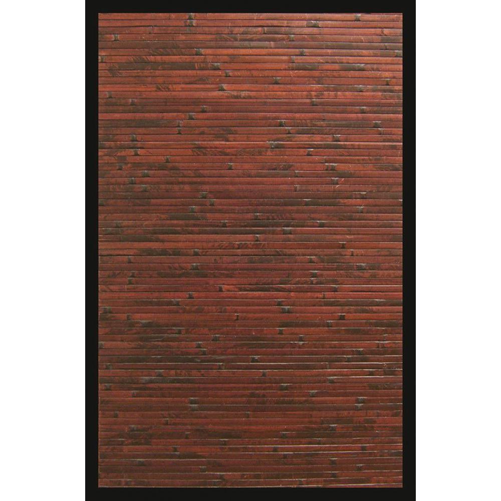 Cobblestone Mahogany Brown With Black Border 7 Ft X 10 Area Rug