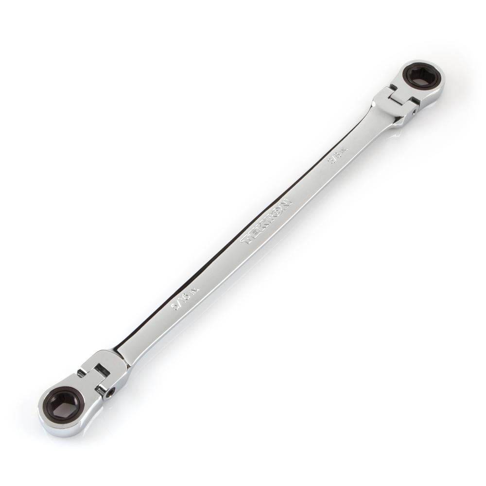 TEKTON 5/16 in. x 3/8 in. Extra Long FlexHead Ratcheting Box End