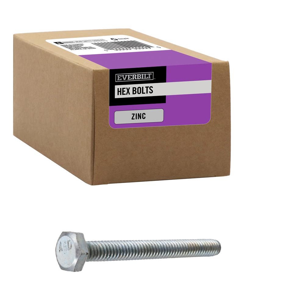 Everbilt 1 4 In X 2 1 2 In Zinc Plated Hex Bolt The Home Depot