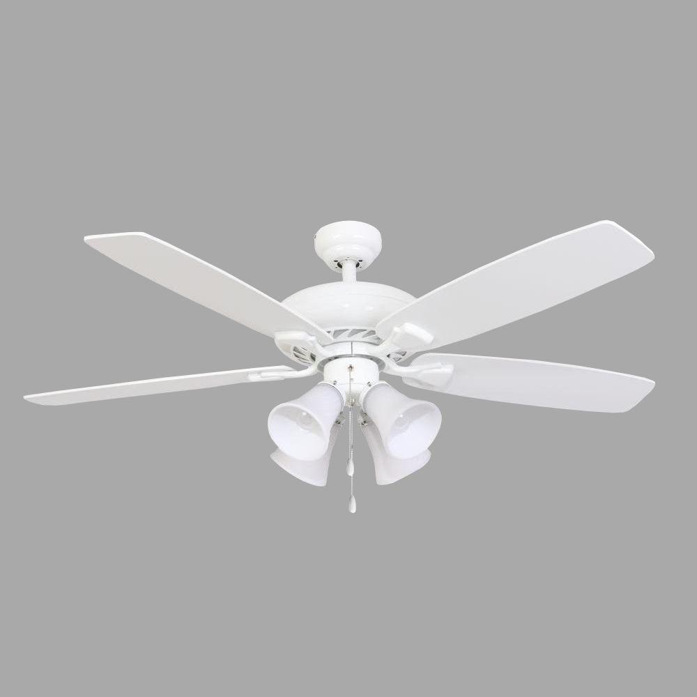 Sahara Fans Ardmore 52 In White Ceiling Fan 10041 The Home Depot