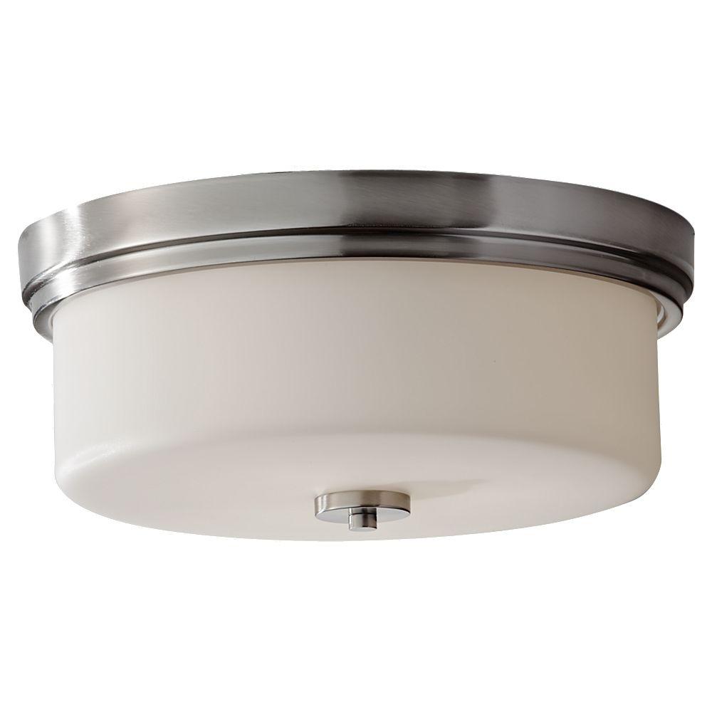 Feiss Kincaid 3 Light Brushed Steel Indoor Flush Mount Feiss Kincaid 3 Light Brushed Steel Indoor Flush Mount