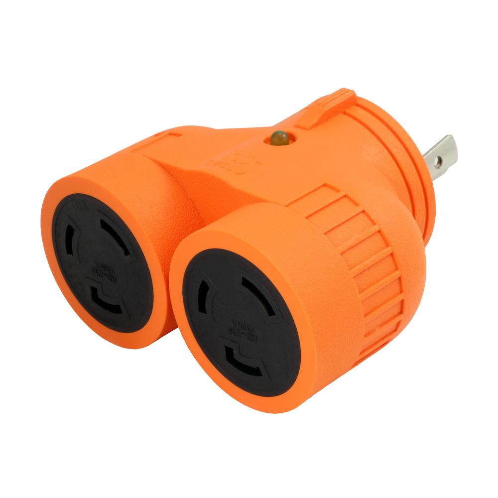 AC WORKS Generator 1 to 2 V Outlet Adapter L5-30P 30 Amp 3-Prong Loking Plug to... by AC WORKS