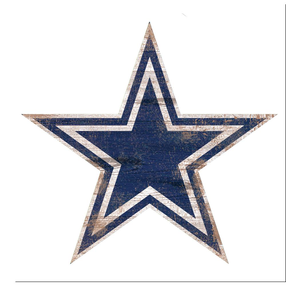 NFL Indoor Dallas Cowboys Distressed Logo Cutout Wood SignN0843DAL The Home Depot