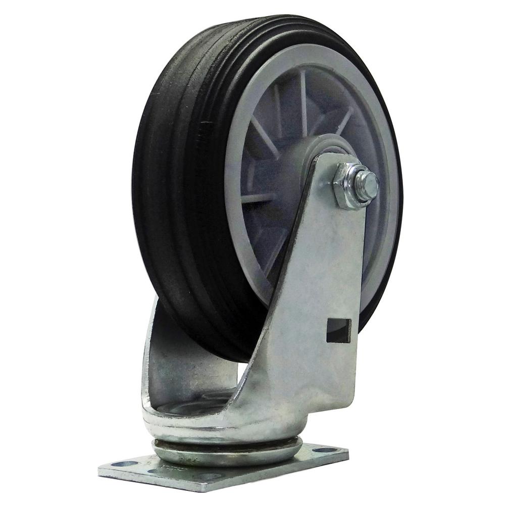 SNAP-LOC All-Terrain 6 in. Swivel Plate Caster with 375 lbs. Load ...