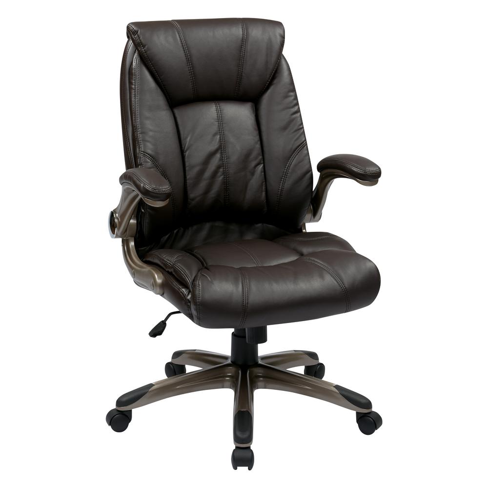 Office Star S Faux Leather Mid Back Managers Chair