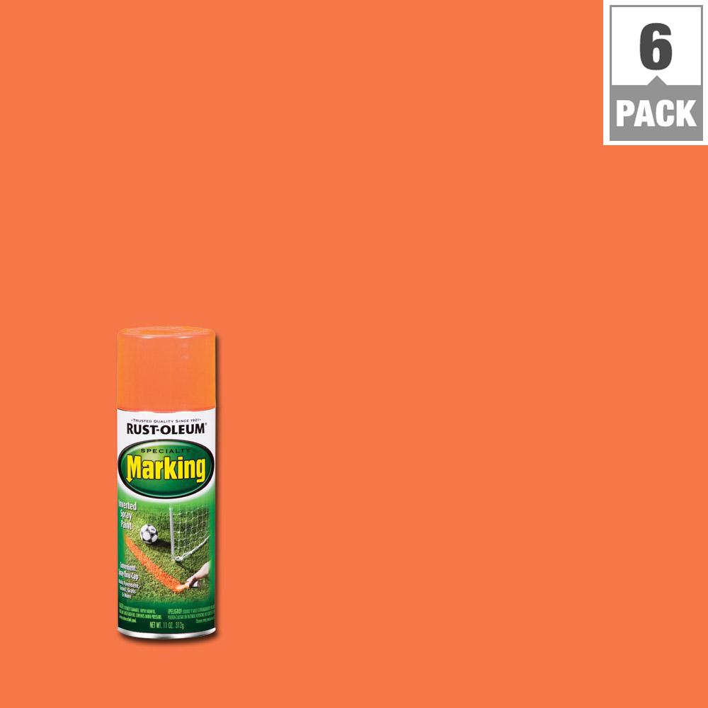 Flat Matte Oranges Peaches Spray Paint The Home Depot Fluorescent Orange Marking Spray Paint 6 Pack